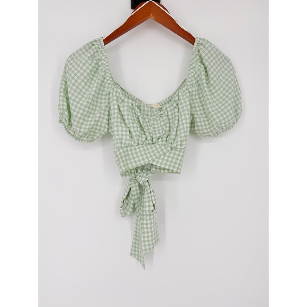 Altar'd State Womens Gingham Crop Top Small Cottagecore Picnic Coquette Romantic